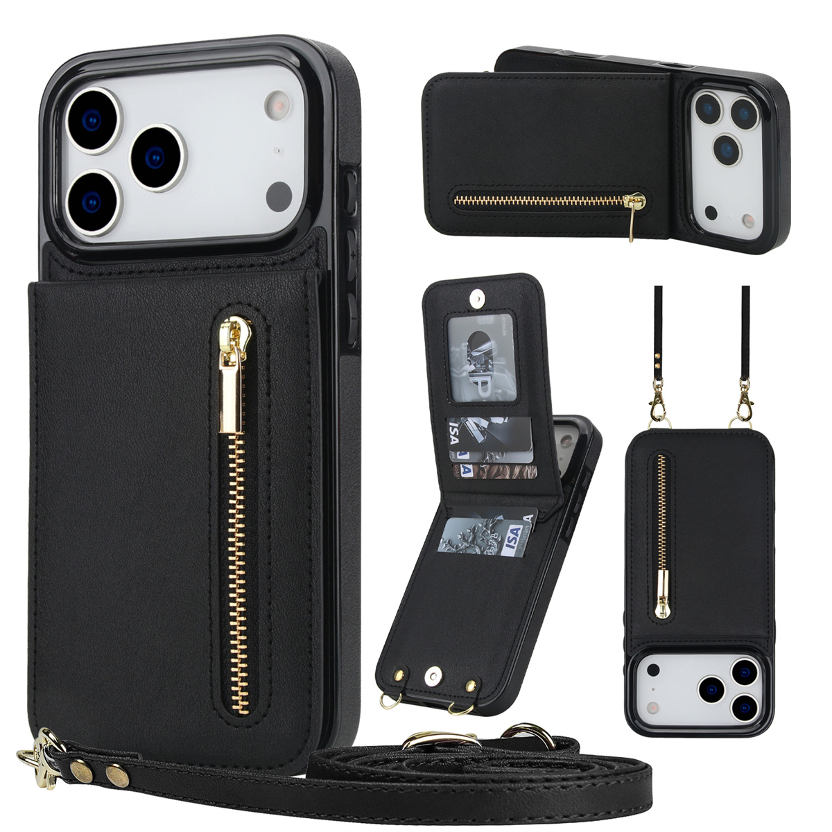 Crossbody portemonnee met rits - Leather Wallet Card Holder Phone Cover recensie en prijs